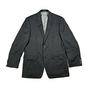 Michael Kors Black Stripe 100% Wool 2Button Peak Lapel Blazer Jacket Men 38R EUC